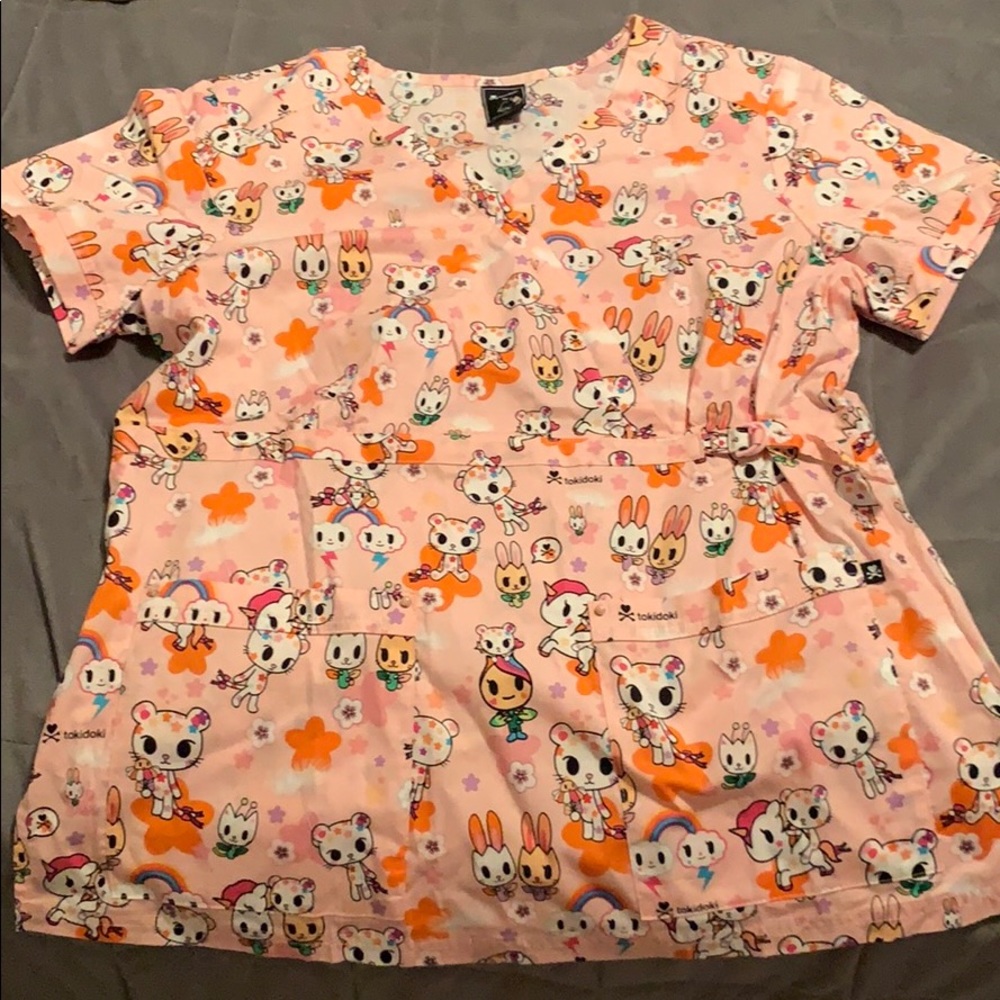 Cute Tokidoki by Koi scrub top